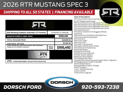 2026 Ford Mustang RTR Spec 3