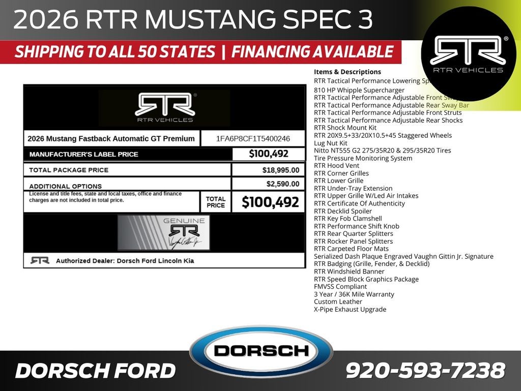 2026 Ford Mustang RTR Spec 3