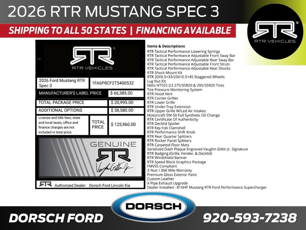 2026 Ford Mustang RTR Spec 3