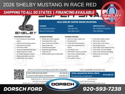 2026 Ford Mustang Shelby Super Snake