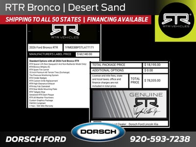 2026 Ford Bronco RTR Outer Banks