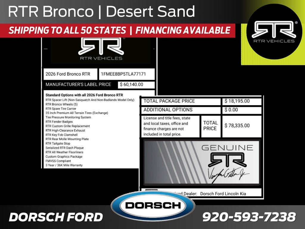 2026 Ford Bronco RTR Outer Banks