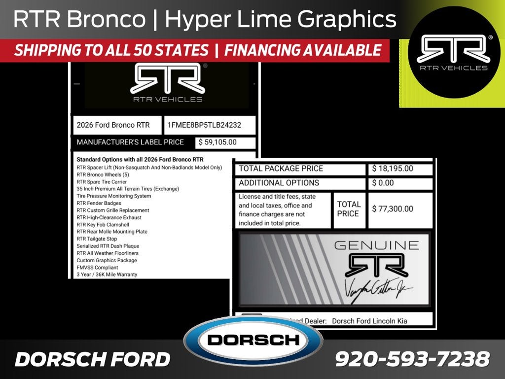 2026 Ford Bronco RTR Outer Banks