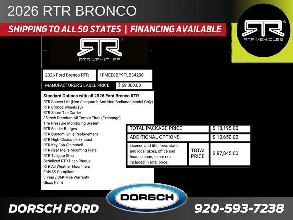 2026 Ford Bronco RTR Outer Banks