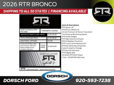 2026 Ford Bronco RTR