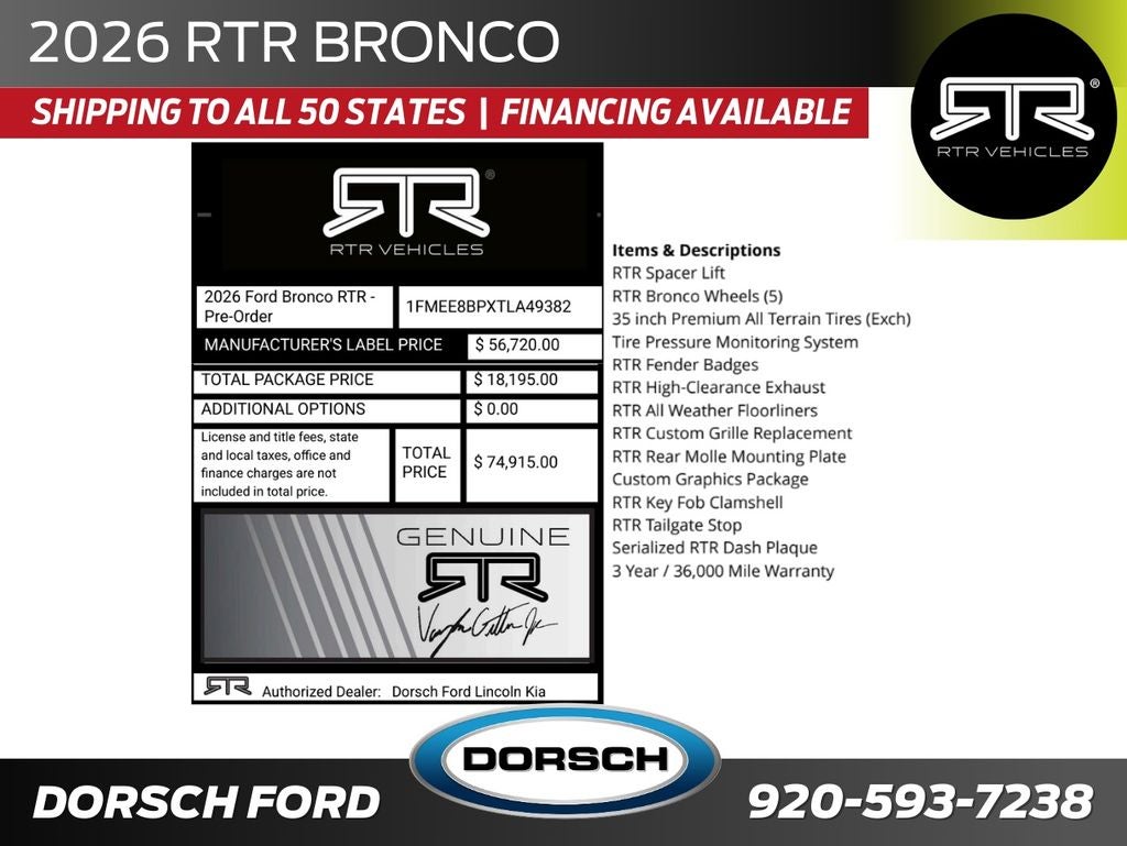 2026 Ford Bronco RTR