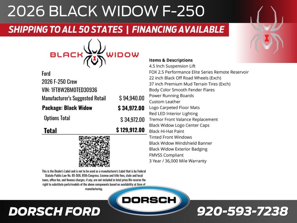 2026 Ford F-250SD Black Widow