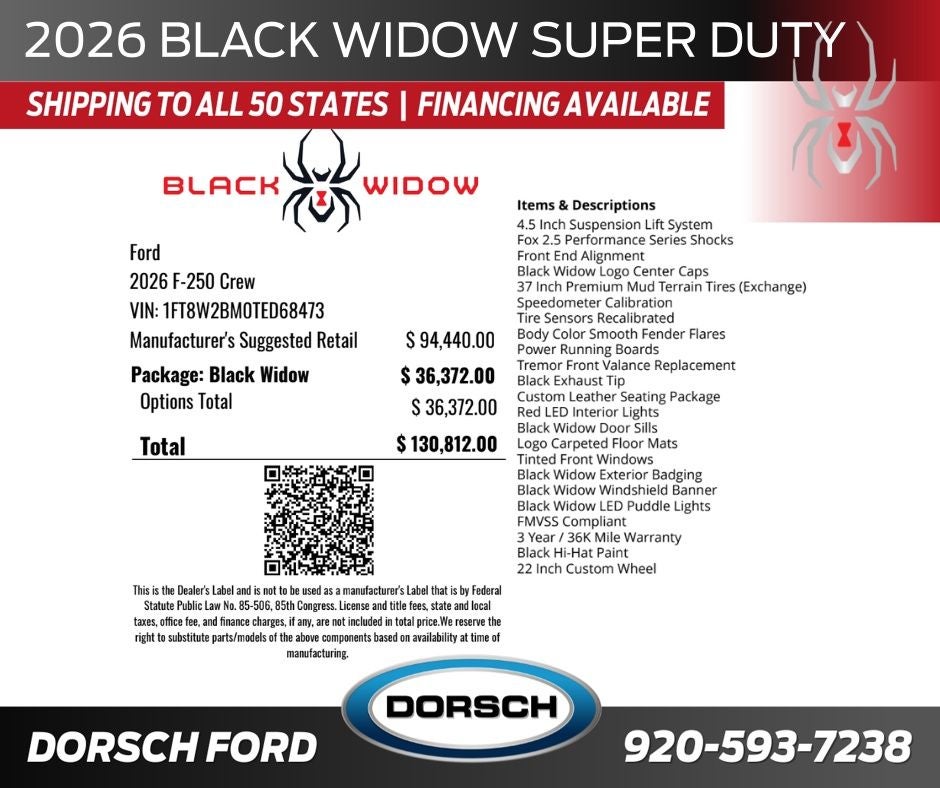 2026 Ford F-250SD Black Widow