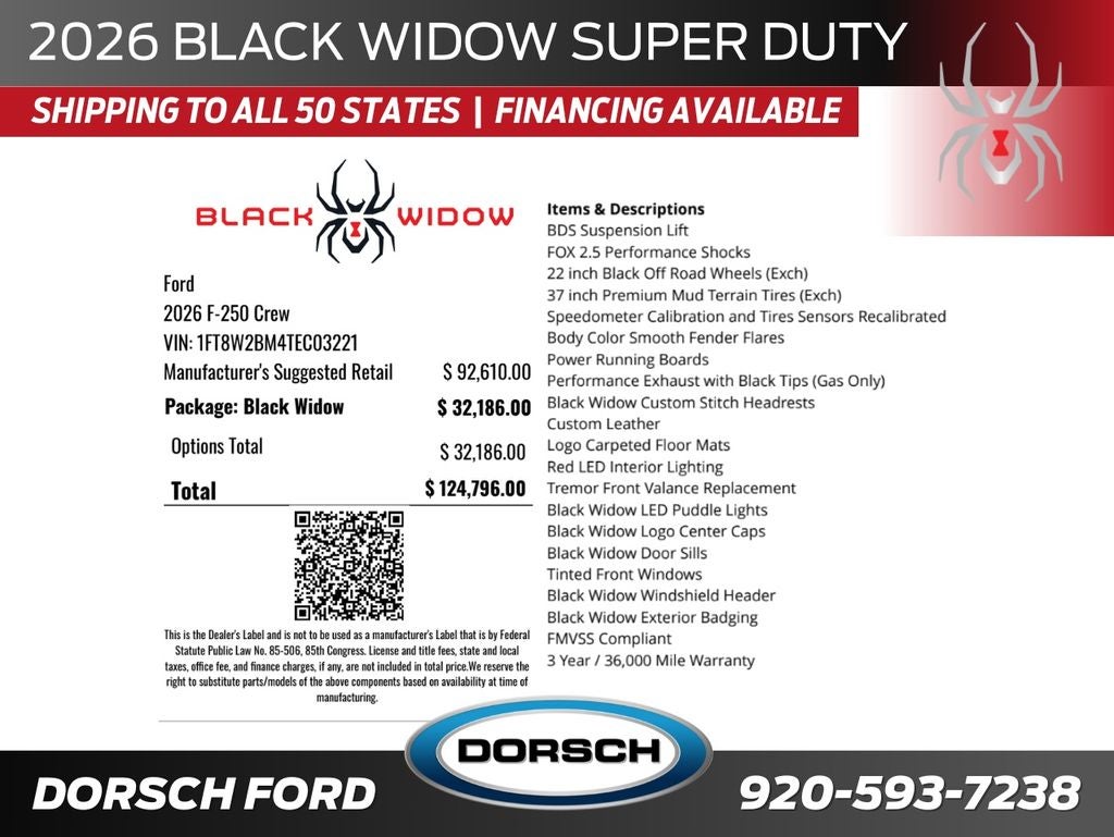 2026 Ford F-250SD Black Widow
