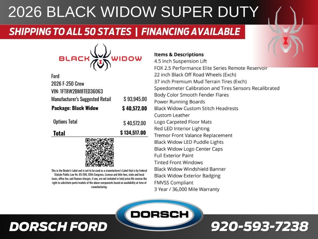 2026 Ford F-250SD Black Widow