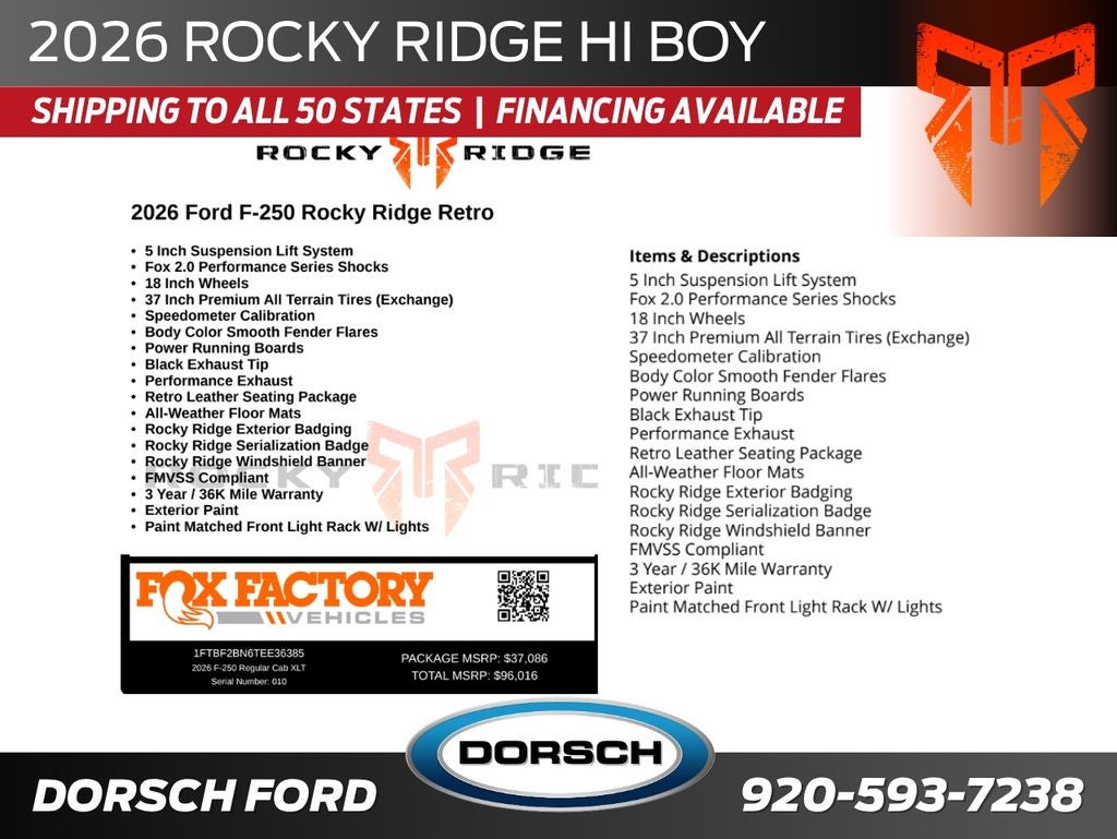 2026 Ford F-250SD Rocky Ridge Hi Boy
