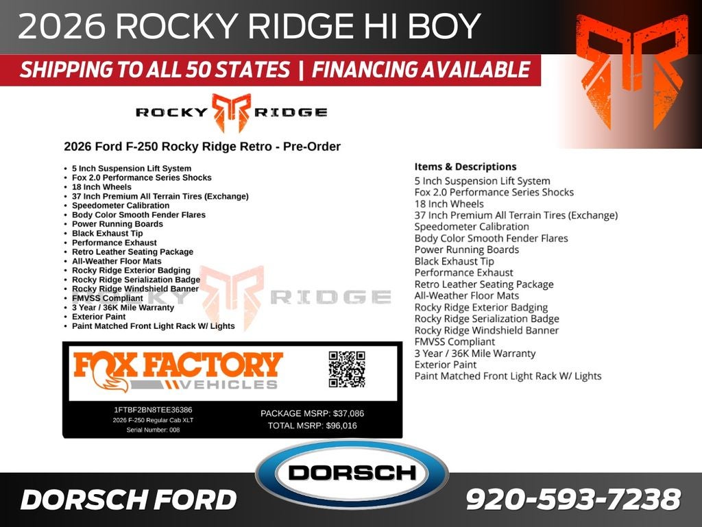 2026 Ford F-250SD Rocky Ridge Hi Boy