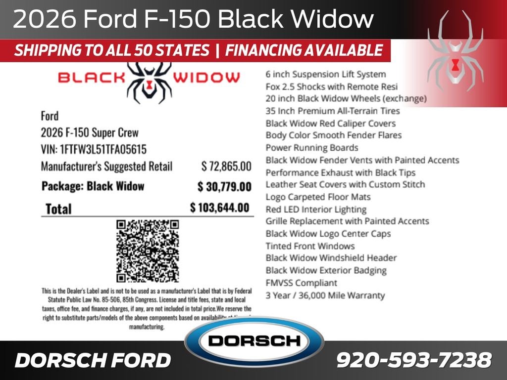 2026 Ford F-150 Black Widow