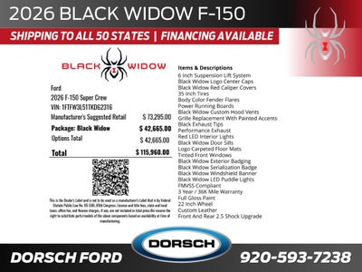 2026 Ford F-150 Black Widow