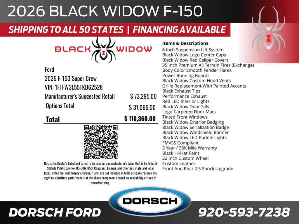 2026 Ford F-150 Black Widow