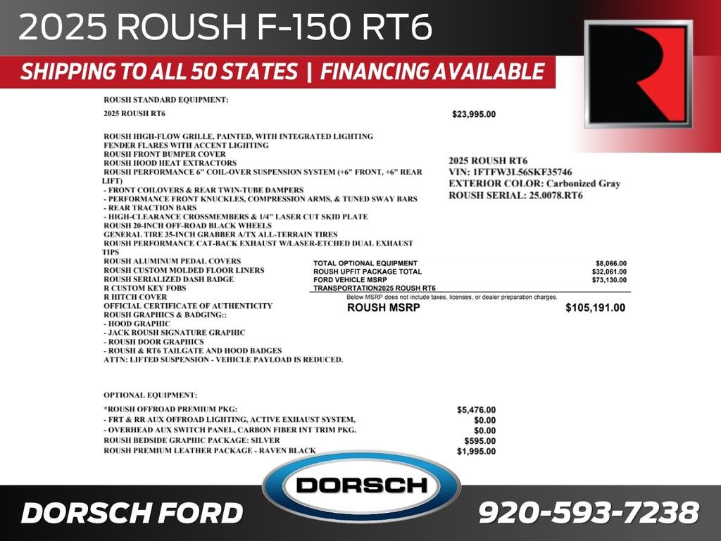 2025 Ford F-150 Roush RT6