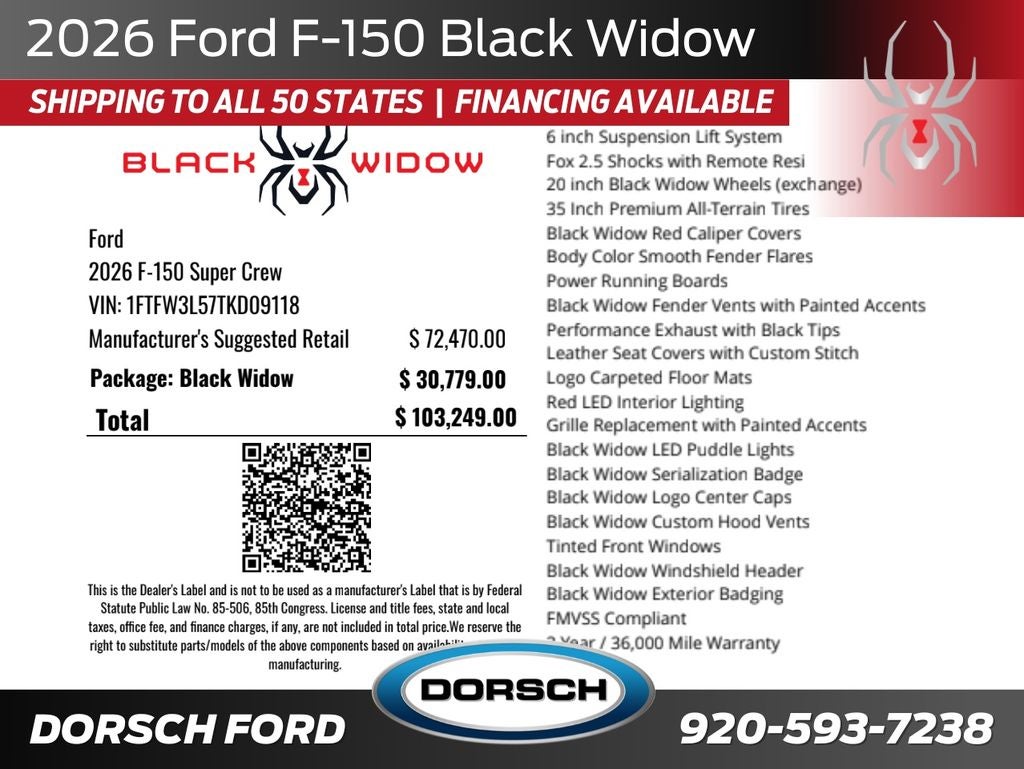 2026 Ford F-150 Black Widow