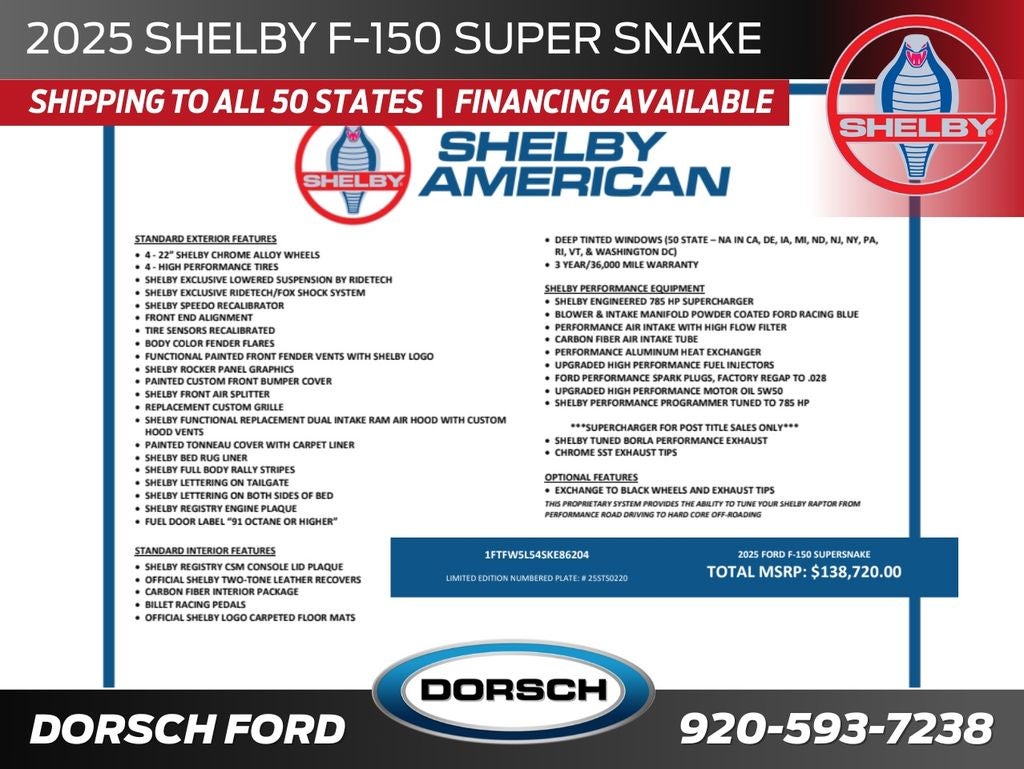 2025 Ford F-150 Shelby Super Snake Supercharged