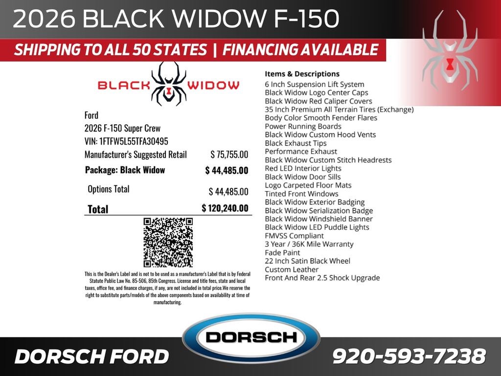 2026 Ford F-150 Black Widow