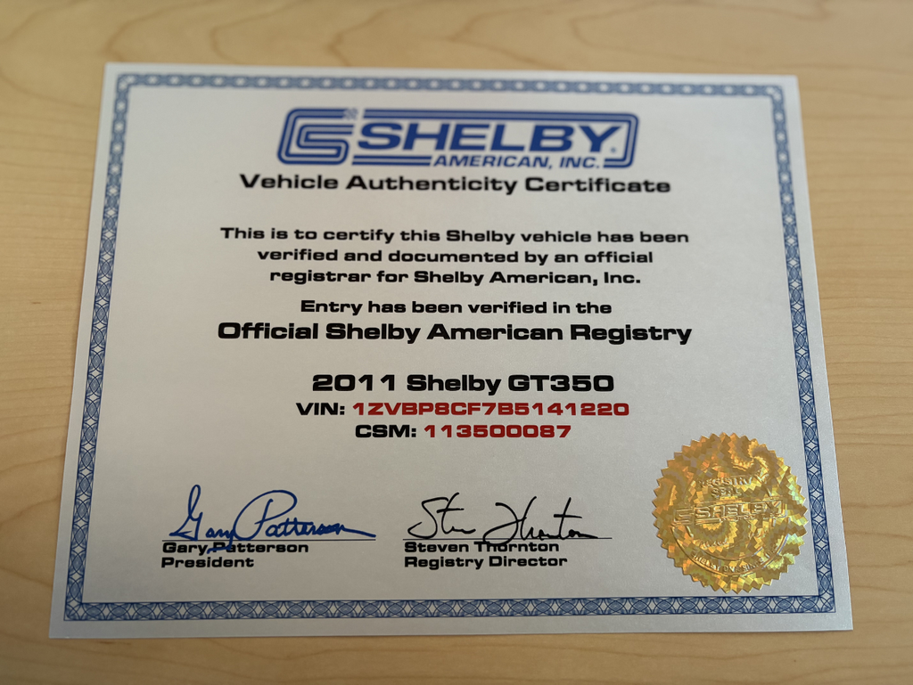 2011 Ford Mustang Shelby GT350
